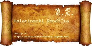 Malatinszki Renáta névjegykártya