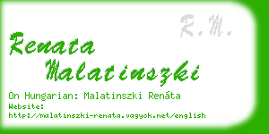 renata malatinszki business card