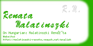 renata malatinszki business card